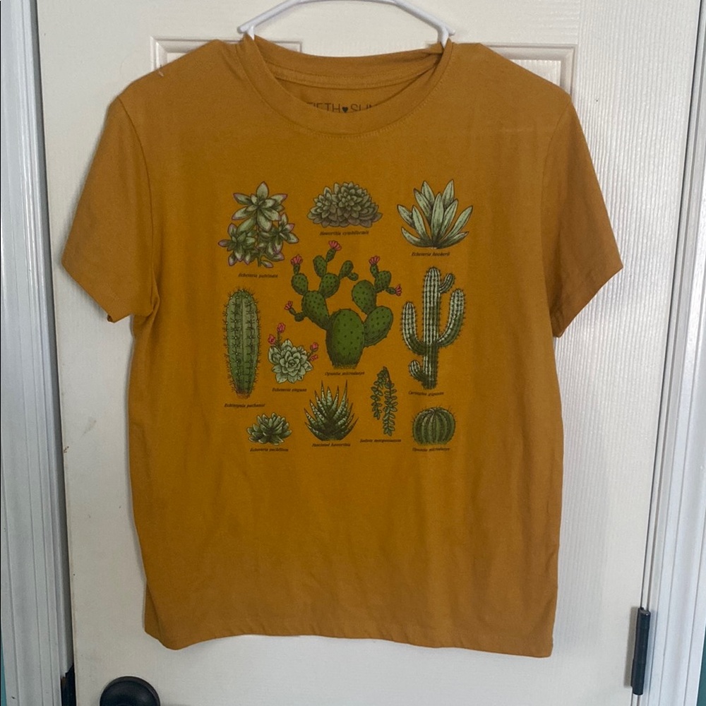 Mustard Cactus Graphic T-Shirt